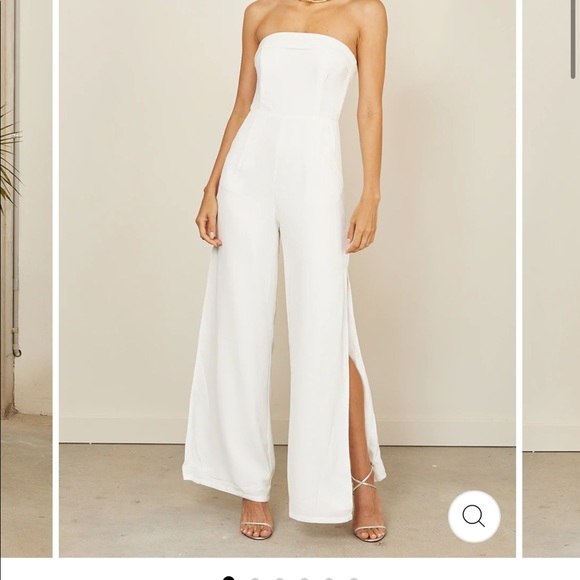 White Strapless Jumpsuit - NWT - Picture 2 of 3